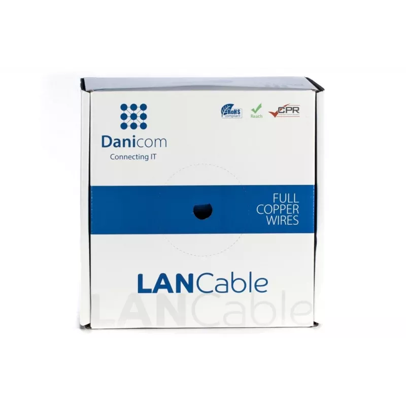 DSIT DANICOM DC-UTP6A-100S-DCA CAT6A U/UTP Solid Conductor Cable, 100 m, LSZH (Dca)
