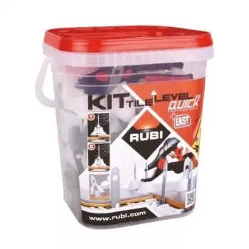 RUBI Tile Level Quick System 2941 – Tile Leveling Kit with 100 Clips, 100 Wedges & Pliers for Lippage-Free Ceramic Laying