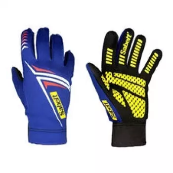 Sabelt G34 Sim Racing Gloves, Touch-Sensitive, Silicone Palm, Blue, Size S (216-223 mm)