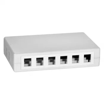 DSIT Keystone Empty Housing Distribution Box 12 Port Surface Mount White ABS