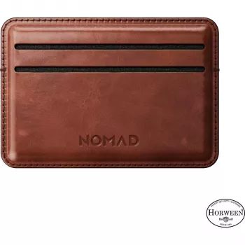 Nomad Card Wallet Horween Leather Olde Dublin - Slim Minimalist RFID-Blocking Leather Card Holder, Dark Brown