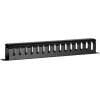 DSIT DS-1902 19 inch Concealed Cable Management Bar with Sliding Cover, 1U, Black