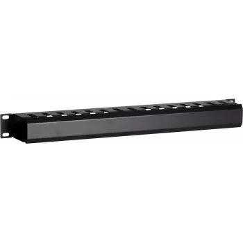 DSIT DS-1902 19 inch Concealed Cable Management Bar with Sliding Cover, 1U, Black