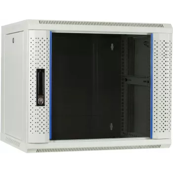 DSIT 9U Wall-Mount Server Cabinet with Glass Door, White, 600x450x500 mm