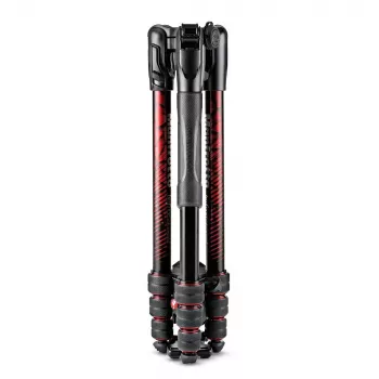 Manfrotto MKBFRTA4RD-BH Befree 4-Section Aluminium Travel Tripod with Ball Head, Red