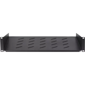 DSIT 2U Fixed Shelf for 450mm Deep Wall-Mount Cabinets, 350mm Depth, Black