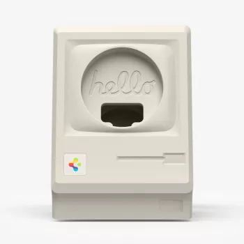 Spigen Classic LS Apple Watch Stand Stone - Retro Macintosh Silicone Charging Dock with Nightstand Mode
