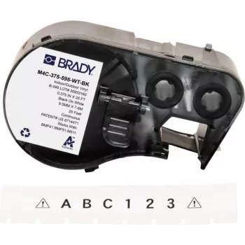 BRADY BMP41/BMP51/BMP53/M511 Label Cartridge, PermaSleeve Heat-Shrink Polyolefin, 38.1mm x 2.44m, White with Black Print, 3:1 Shrink Ratio, B-427