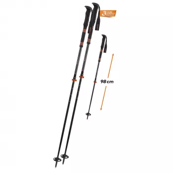 Komperdell Carbon C2 Ultralight Ski Touring Poles - Black/Orange