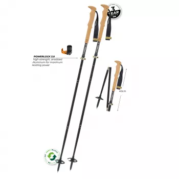 Komperdell FX Lite Carbon Vario Summit Compact Trekking Poles - Titan