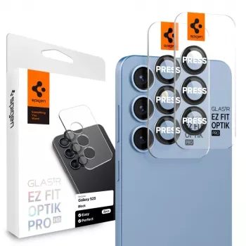 Spigen Optik Pro Glas.tR EZ Fit Camera Protector 2-Pack for Samsung Galaxy S25 - Black