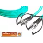 Lightwin High Quality Duplex Fiber Optic Patch Cable, Multimode OM3, ST to ST, 1m, LSZH Aqua