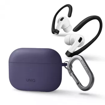 UNIQ Nexo Silicone Case with EarHooks for Apple AirPods Pro 2nd Generation (2022/2023) - Fig Purple