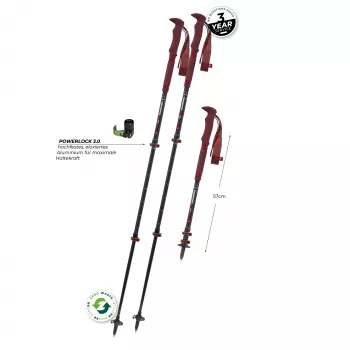 Komperdell Carbon Pro Zero Compact Trekking Poles - Malbec