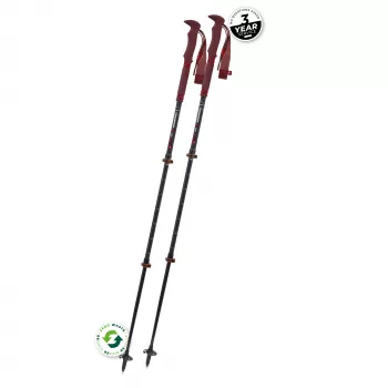 Komperdell Carbon Pro Zero Compact Trekking Poles - Malbec