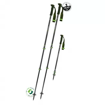 Komperdell Carbon EVO Zero Telescopic Trekking Poles, Carbon Shaft with Titanal Lower Section, Powerlock 3.0, Trek Foam 150 Grip, Vario Baskets