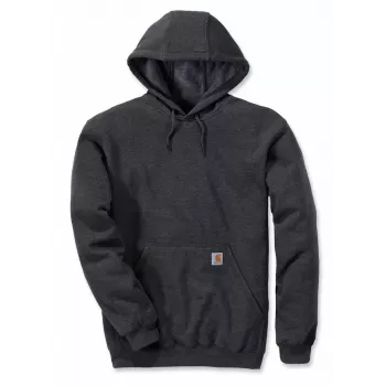 Carhartt Men's Midweight Hooded Sweatshirt, Carbon - 10.5 oz Cotton-Poly Blend, Triple-Stitched, Original Fit