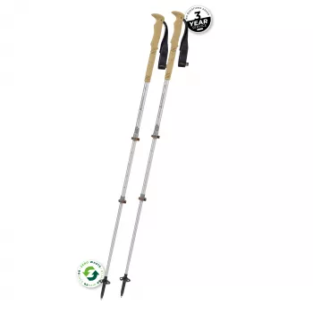 Komperdell Explorer Zero Cork Telescopic Trekking Poles, 3-Section Aluminium 7075-T6, Powerlock 3.0, Cork Grip, Vario Baskets