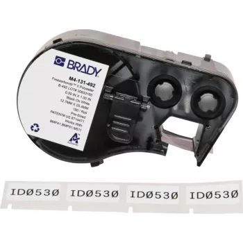 Brady FreezerBondz II Polyester Labels, Black on White, 12.70 x 25.40 mm, Permanent, 180 Labels (M4-131-492)