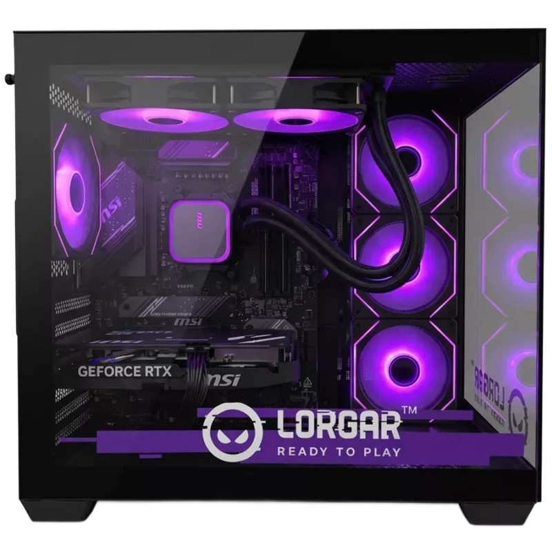 LORGAR ADVANCED A201 Gaming PC - AMD Ryzen 5 7500F, GeForce RTX 5060 Ti 16GB, 32GB DDR5 6400MHz, 1TB NVMe SSD, 750W PSU, 240mm AIO, Black