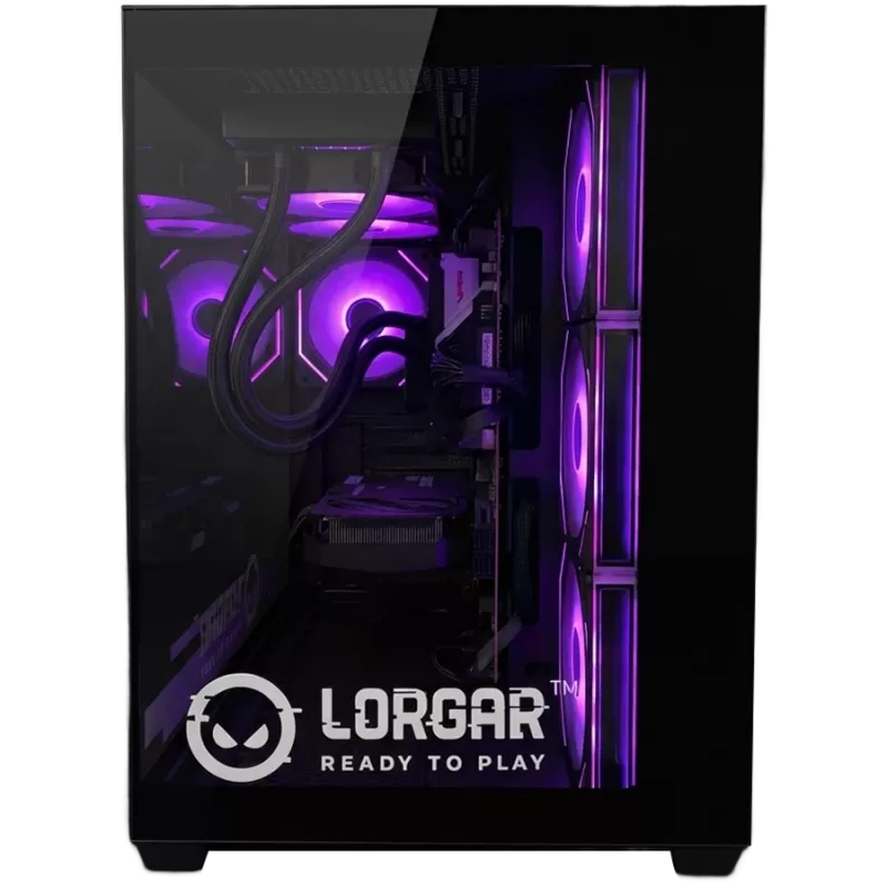 LORGAR ADVANCED A201 Gaming PC - AMD Ryzen 5 7500F, GeForce RTX 5060 Ti 16GB, 32GB DDR5 6400MHz, 1TB NVMe SSD, 750W PSU, 240mm AIO, Black