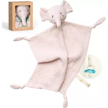 Momcozy Cotton Elephant Plush Toy for Babies, Pink