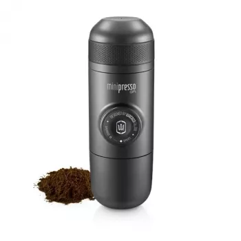 Wacaco Minipresso GR Portable Espresso Maker - Manual, 8 bar, Ground Coffee, Black