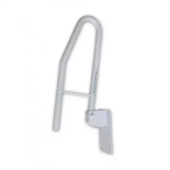 MOBILEX PLU058 Tiltable Bathroom Handrail - Metal, White, 600 mm Projection, 150 kg Load