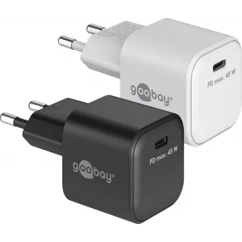 GOOBAY 45 W USB-C PD GaN Nano Fast Charger (Black)