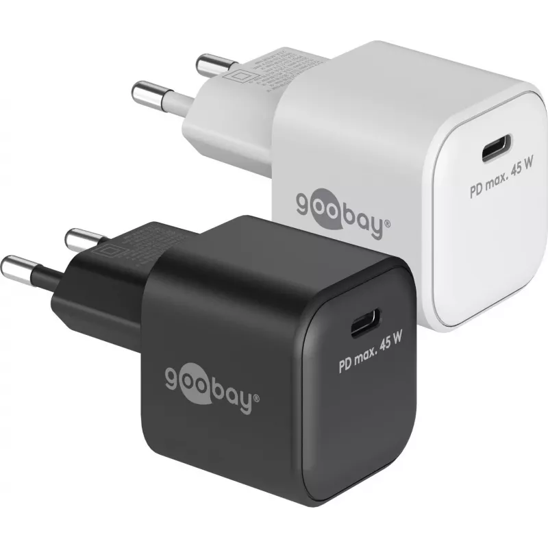 GOOBAY 45 W USB-C PD GaN Nano Fast Charger (Black)