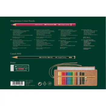 Faber-Castell Polychromos Multicolour 34-Piece Artists' Colour Pencil Set with PITT Artist Pens and Brush