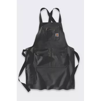 Carhartt Duck Apron Black - Heavy-Duty 12 oz Cotton Work Bib Apron with Tool Pockets