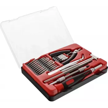 INLINE® Universal Tool Set 32-in-1, Precision Screwdriver Set with 30 Bits, Extension Rod, Magnetic Tip, Chrome Vanadium Steel, Compact Case