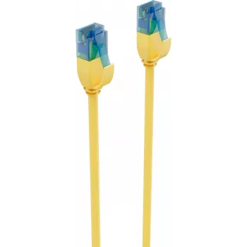 ShiverPeaks BS08-22032 CAT6 U/UTP Slim Ethernet Patch Cable, RJ45, Yellow, 0.5m