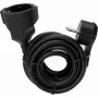 Kopp 3m Extension Cable with Flat Schuko Plug and Socket, Black