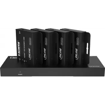 InLine® Video Splitter/Extender, 1x4, Cat.6, HDMI 4K/30Hz, Set