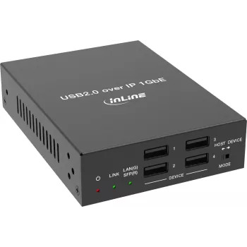 InLine® USB 2.0 Host/Device Extender over IP, Single Device, RJ45 / SFP