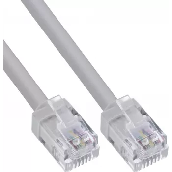 InLine Modular Round Cable RJ12, Male to Male, 6-Core, 6P6C, 20m