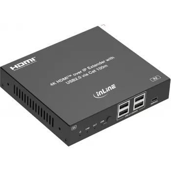InLine® KVM Extender over IP, HDMI 4K/60Hz, 100m, Receiver (RX) (57886H)