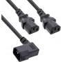 InLine® Mains Y-Cable, Cold Appliances, 1x IEC-C14 Angled to 2x IEC-C13, 1.8m