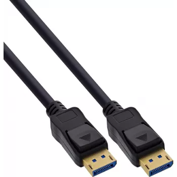 InLine® DisplayPort 2.1 Cable UHBR20 80 Gb/s, Black, Gold-Plated Contacts, 0.5 m