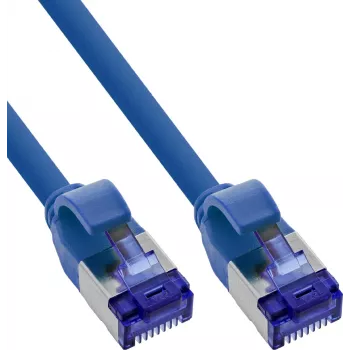 INLINE B-74903B Bulk Pack of 60 Slim Cat.6A S/FTP LSZH Patch Cables, 3m, Blue, 10 Gbps