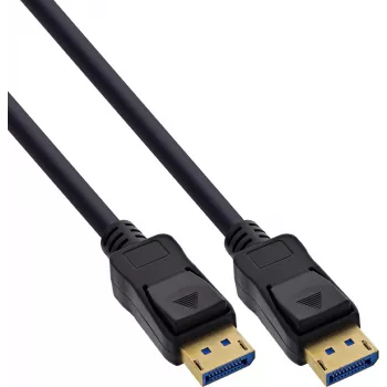 InLine® DisplayPort 2.1 Cable UHBR20 80 Gb/s, Black, Gold-Plated Contacts, 1 m