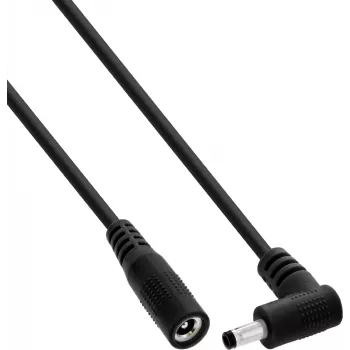 InLine® DC Extension Cable, Right-Angle Plug, 4.0 x 1.7 mm, Black, 3 m
