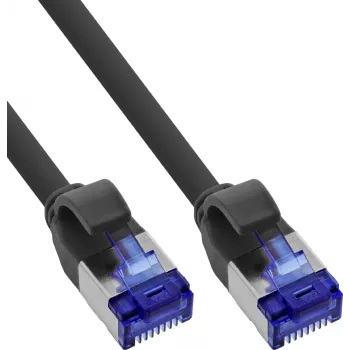 INLINE B-74914S 100-Pack Slim Cat.6A S/FTP LSZH Patch Cable, 1.5m, Black
