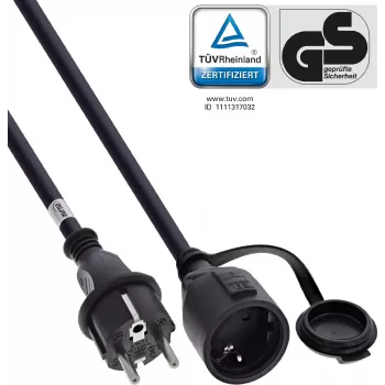 InLine® Earthing Contact Extension, Outdoor IP44, Touch Protection, 5m