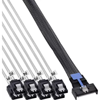 InLine® MCIO x8 Breakout Cable to 8x SATA, 1 m