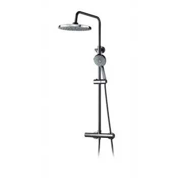 Thermostatic Shower Set ST-98001 with Rain Shower and Handheld, Polished Chrome