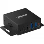 InLine® USB 3.2 Gen 2 Industrial Hub, 4-Port, 2x USB-A, 2x USB-C, Metal, DIN Rail/Wall Mount, 10Gbps