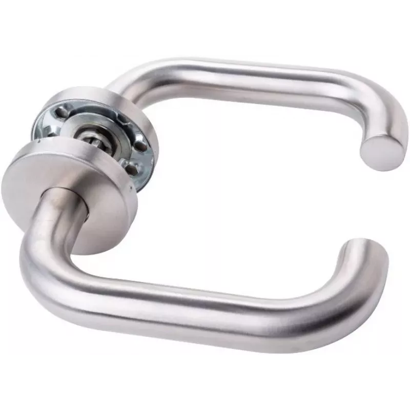 PSG Roma Stainless Steel Lever Handle on Round Rose, Brushed Finish